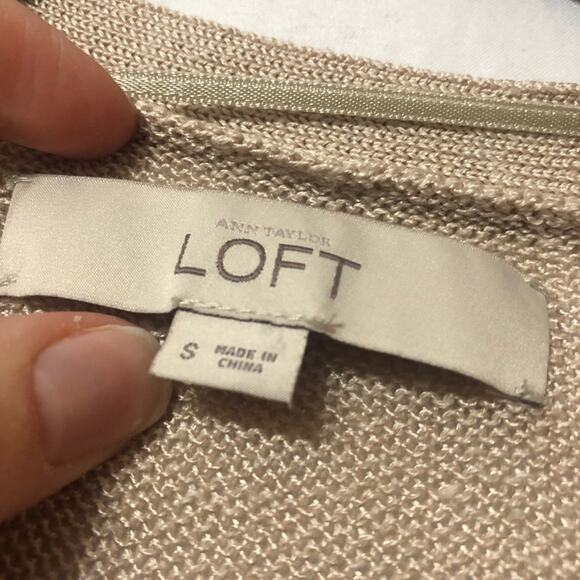 LOFT Knitted Cardigan Long Sleeve Jacket Sweater Womens S Open Front - Picture 3 of 8